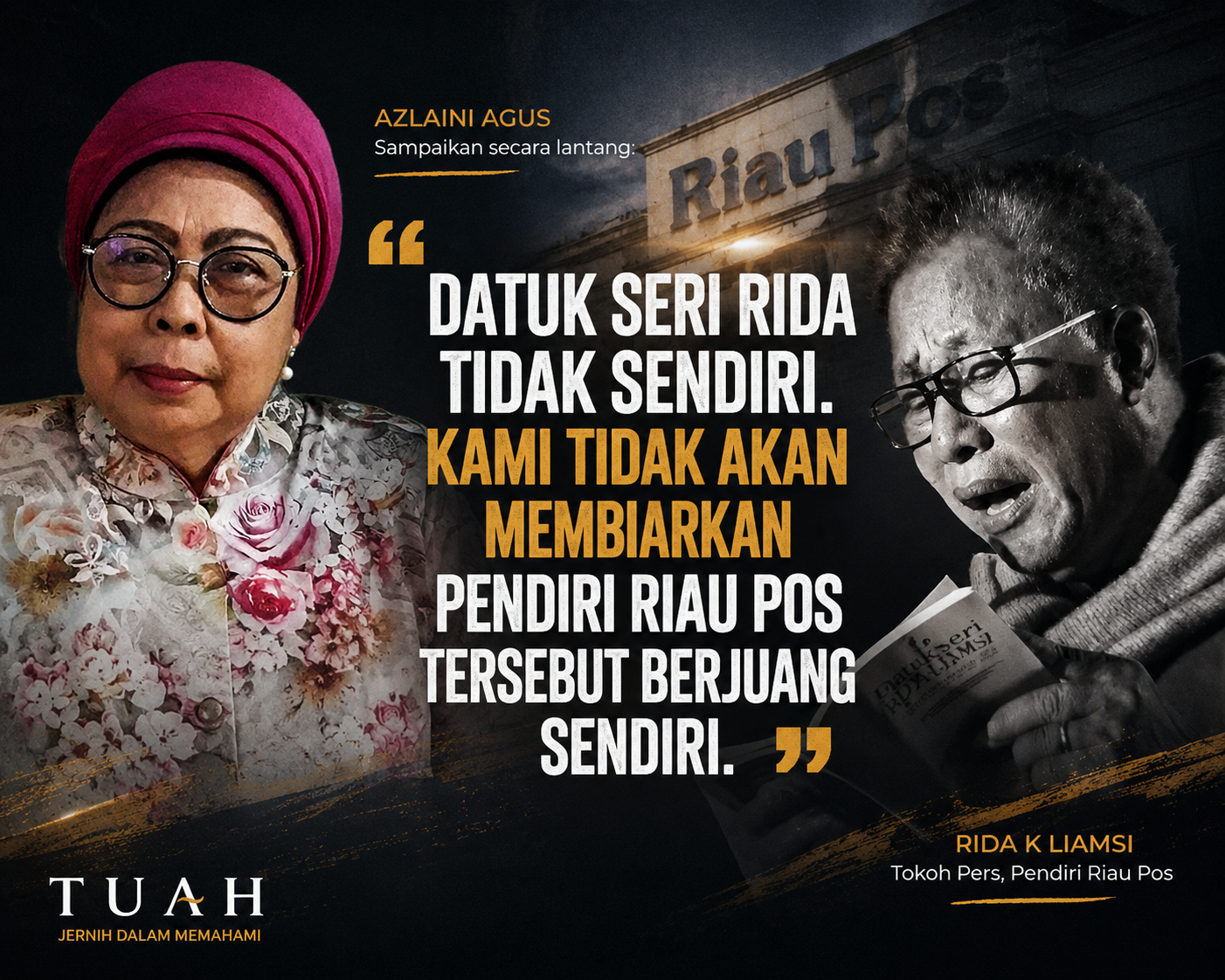 Azlaini Agus Beri Dukungan kepada Datuk Seri Rida K Liamsi yang Hadapi Persoalan Hukum