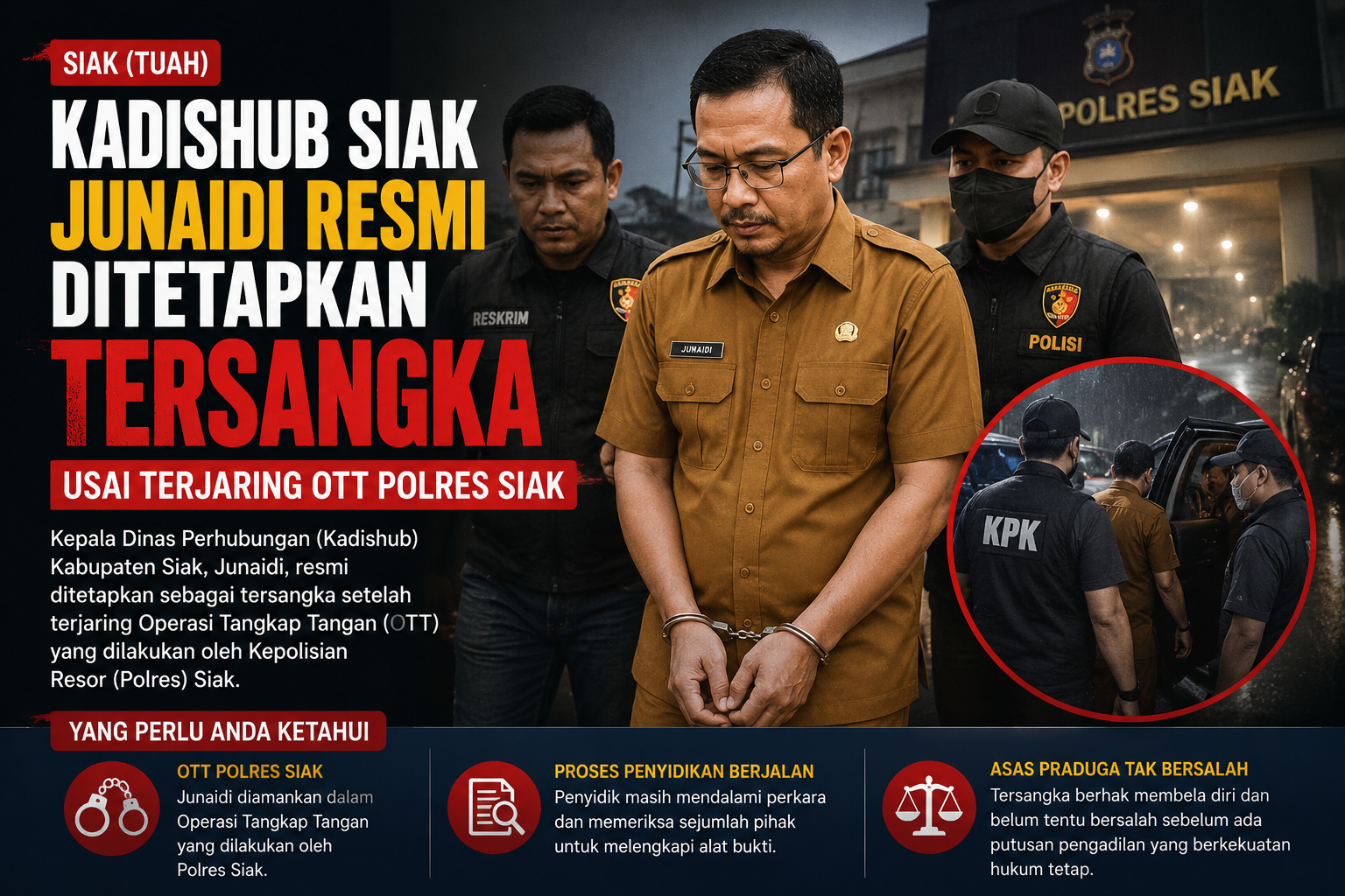 Kadishub Siak Tersangka dalam OTT Polres