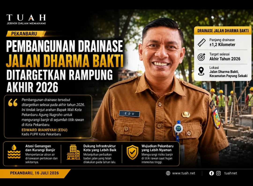 Pemko Tanggulangi Banjir Jalan Dharma Bakti
