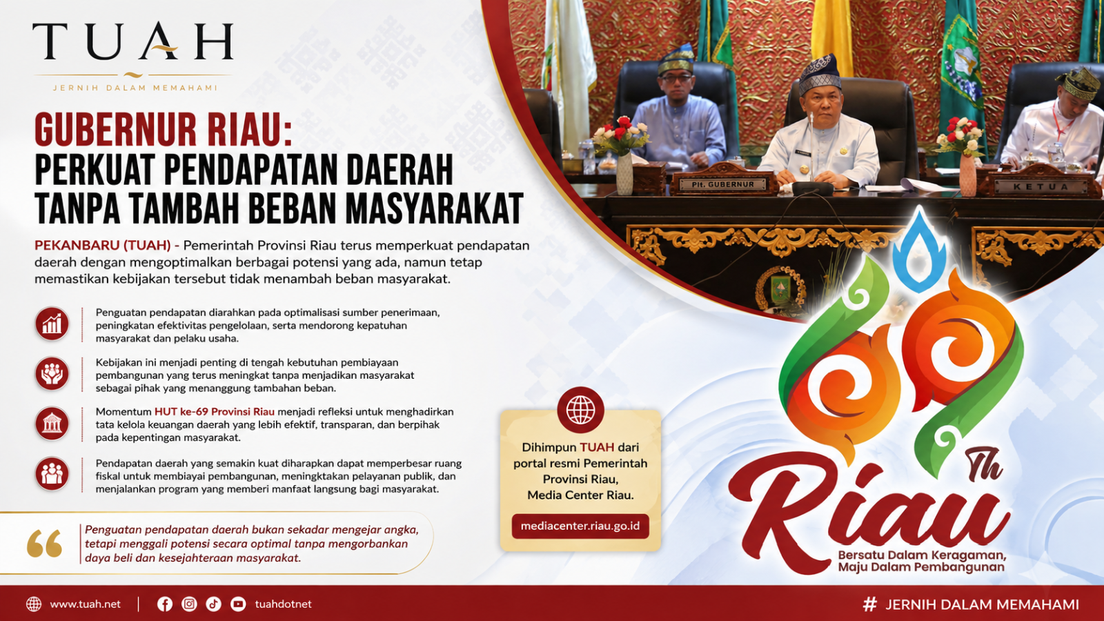 Pemprov Riau Perkuat Pendapatan Daerah Tanpa Tambah Beban Masyarakat